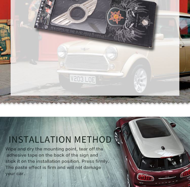auto metal badge sticker for MINI