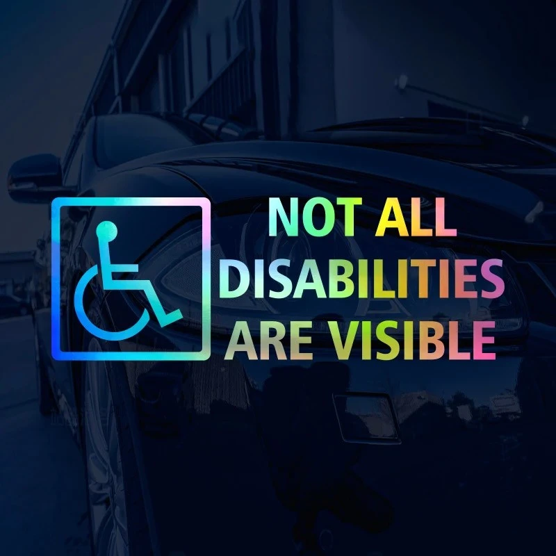 "Non tutte le disabilità sono visibili" decalcomania per auto