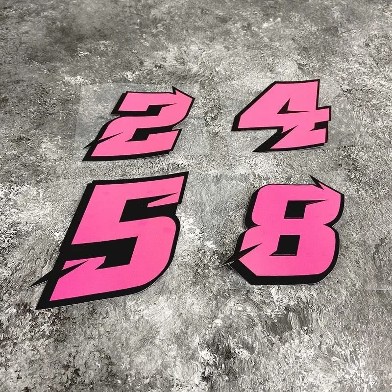 0123456789 Pink Number Motorcycle Stickers price
