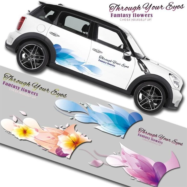 Adesivo per carrozzeria con motivo floreale artistico