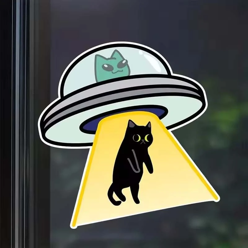 Cat UFO Creative Vinil Vinil Decal impermeabile