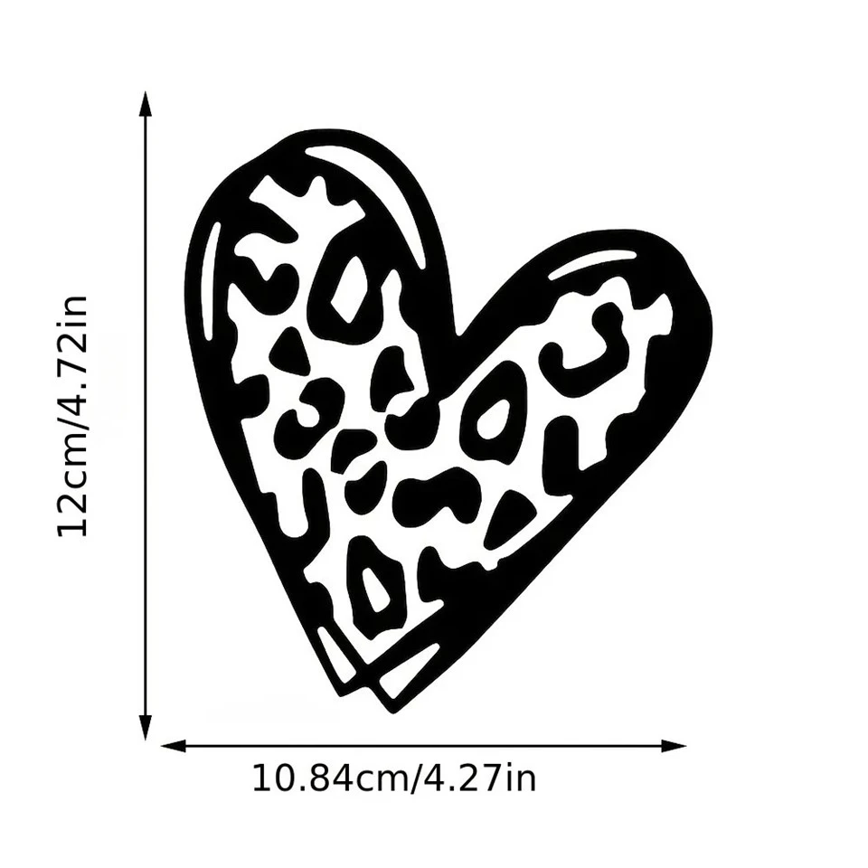 1pc Adesivi per auto a forma di leopardo a forma di cuore