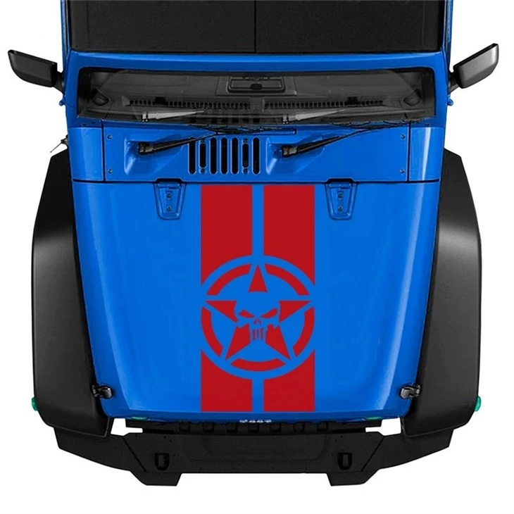 Decalcomanie a strisce per cofano motore Jeep