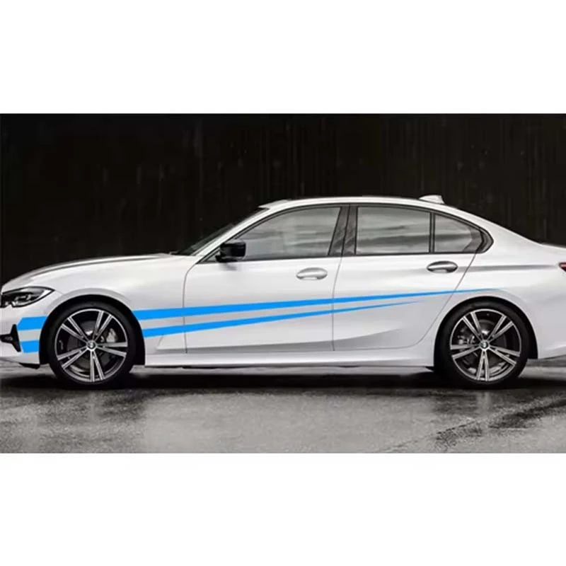 ET11373# Long Striped Plaid Car Sticker