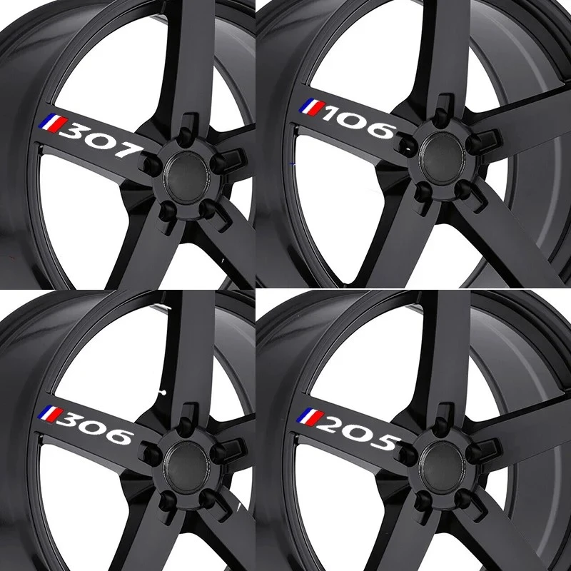 4 pezzi adesivo ruota per auto per auto peugeot
