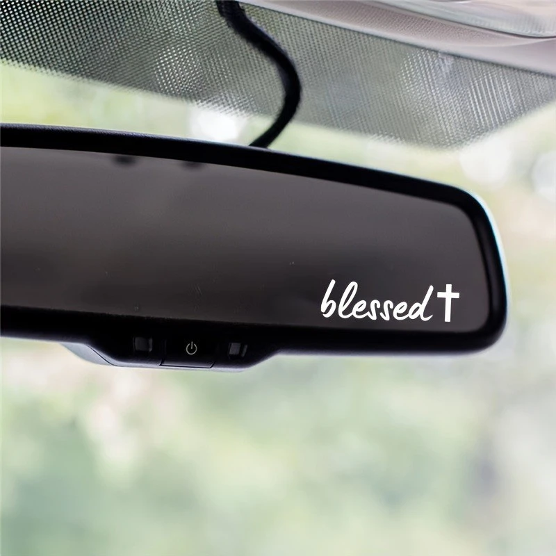 Adesivo per specchietto interno auto Dio benedica