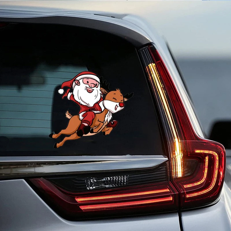 Regalo di Natale Vetrofania per auto di Babbo Natale