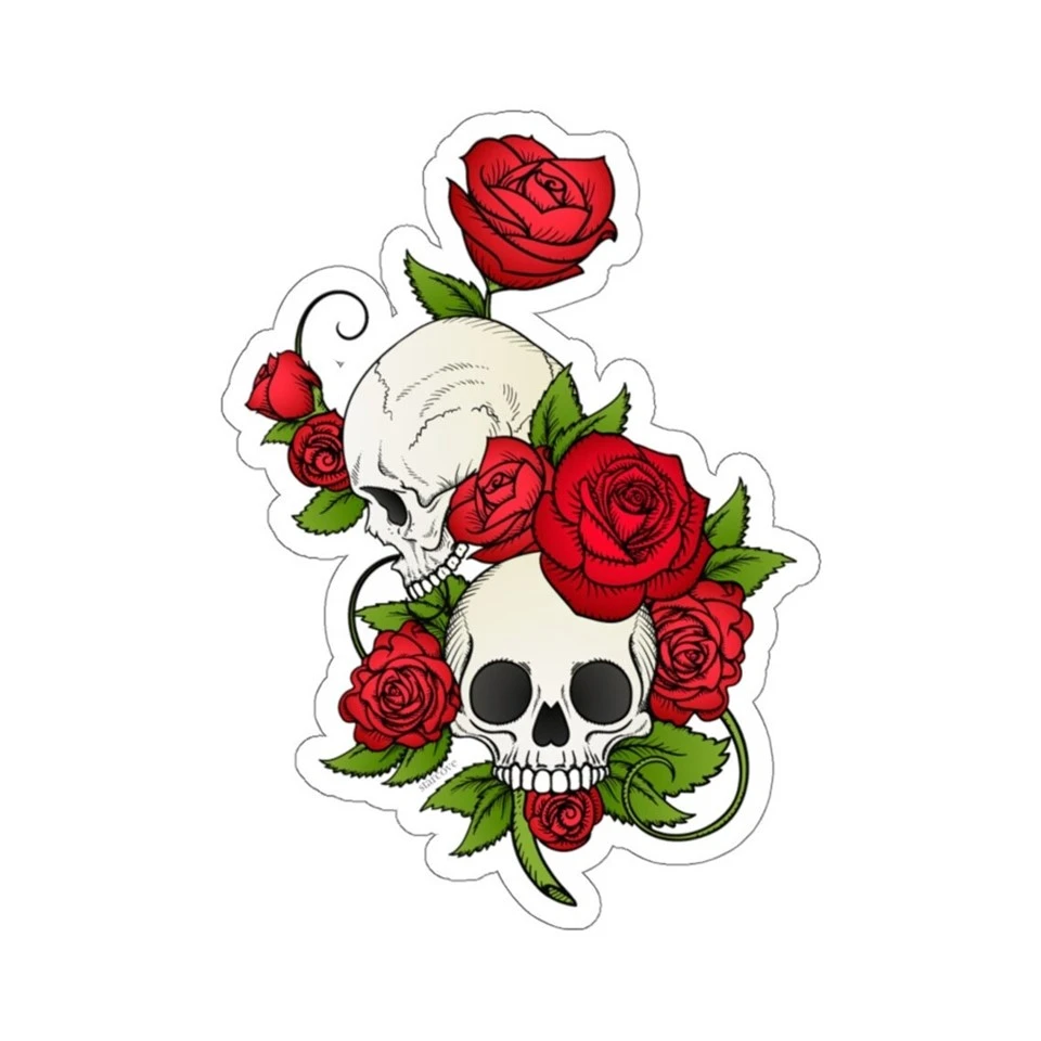 Skeleton Roses Stickers