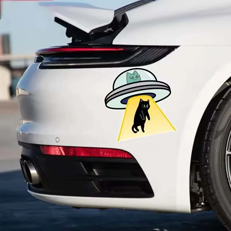 UFO Catch A Cat Vinyl Waterproof Decal