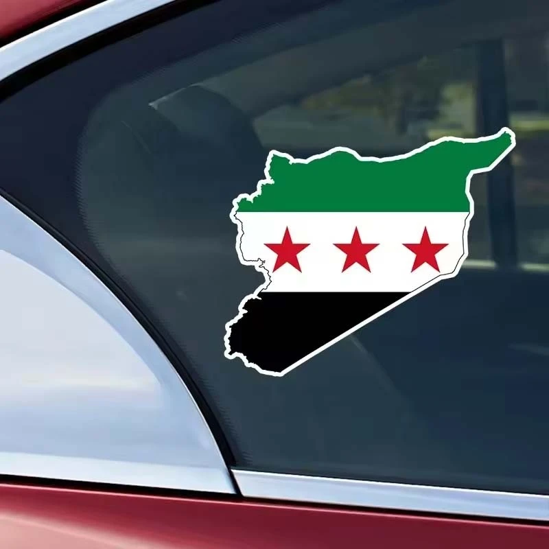 Mappa delle bandiere Siria dell'adesivo per auto