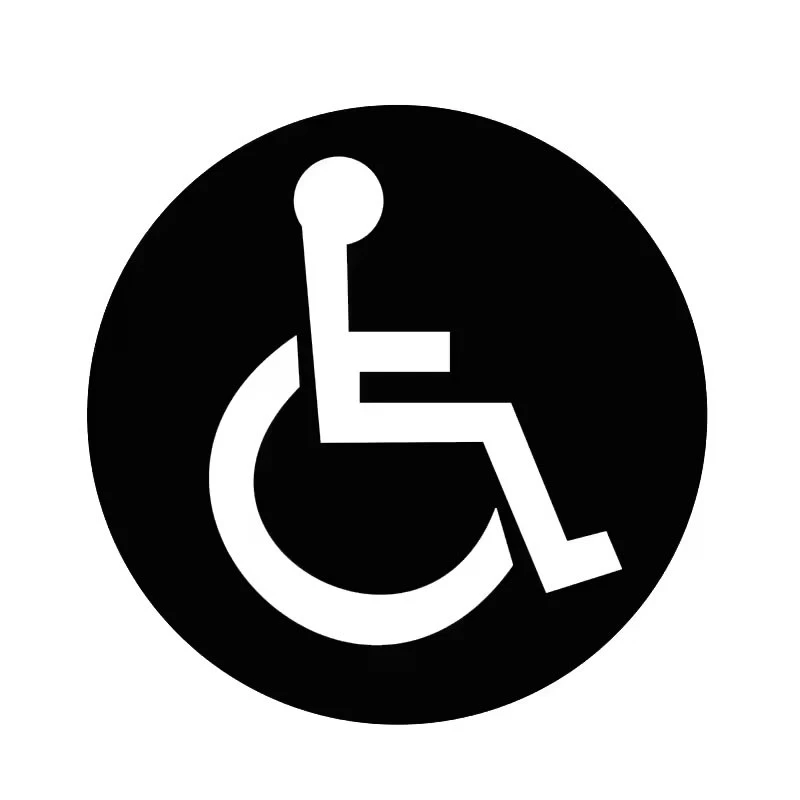 Adesivo per auto rotondo per disabili per sedia a rotelle disabilitato
