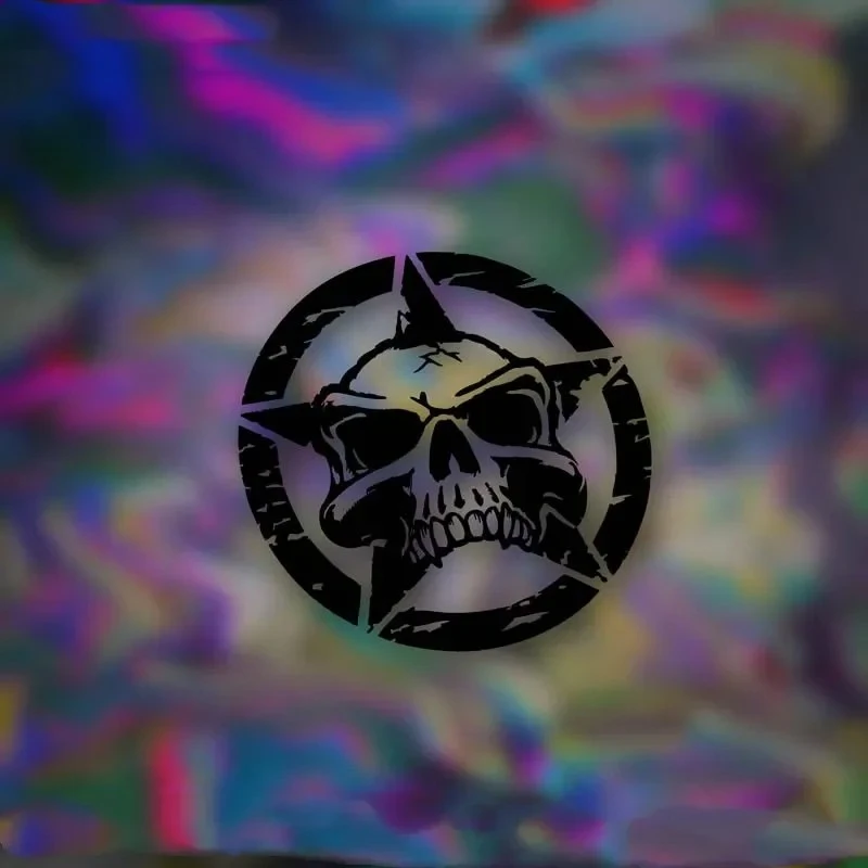 Adesivo in vinile di stile per auto per cranio pentagram