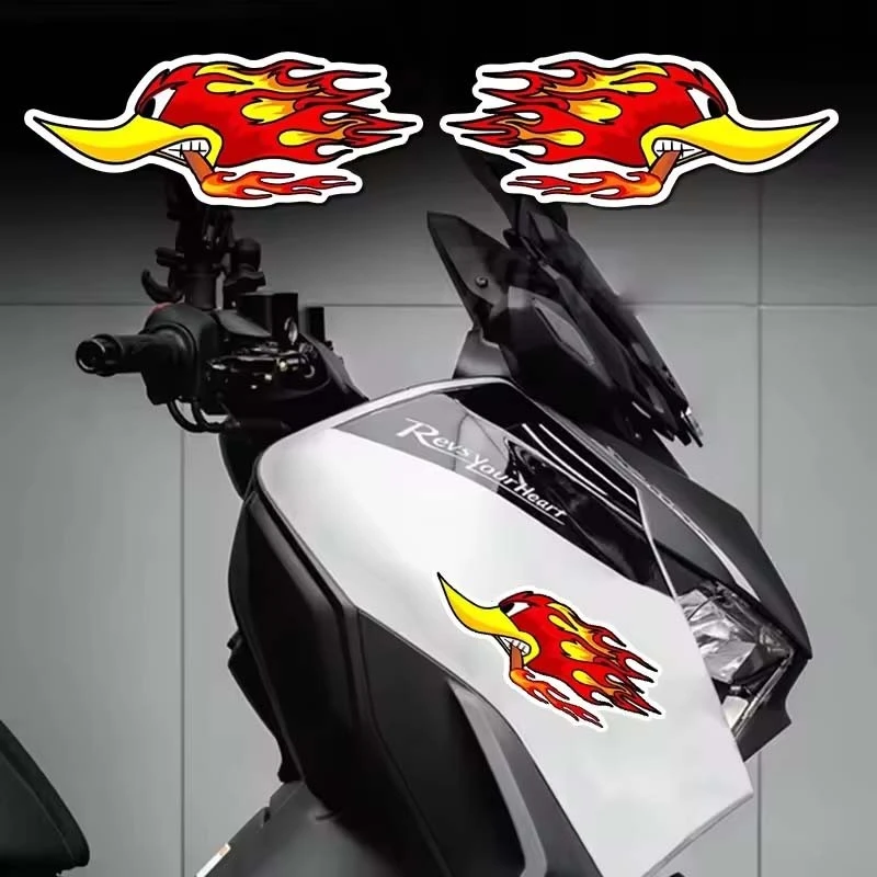 ET11385# Flame Duck Motorcycle Stickers For Motorbike