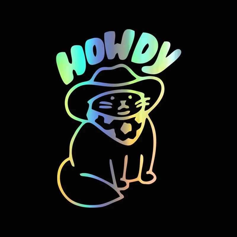 Decali per auto divertenti Howdy Cat Design Auto per finestre per auto