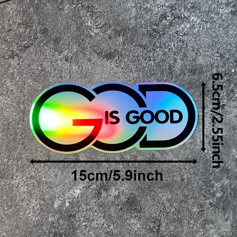GOD IS GOOD Motorcycle Colorful Laser Sticker suppliers