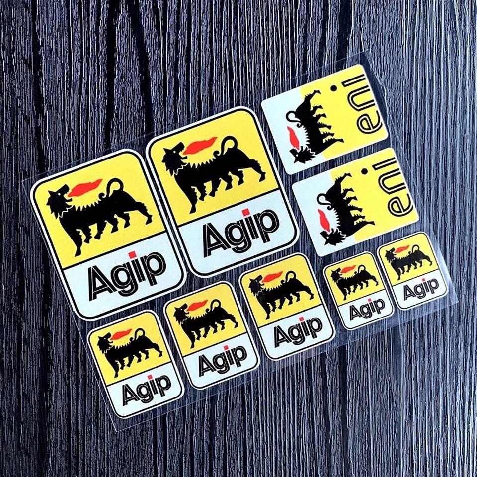 Motorcycle Stickers AGIP Eni Oil For Motorbike