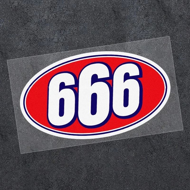 Numero 666 Adesivo per moto divertente