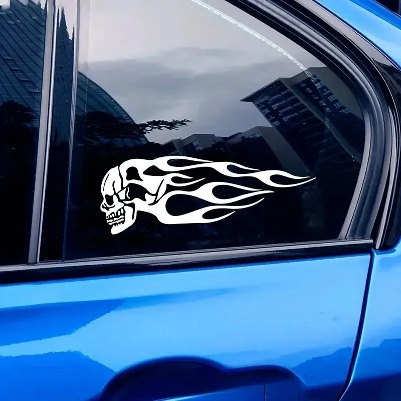 Adesivi per auto badge fiamme del cranio