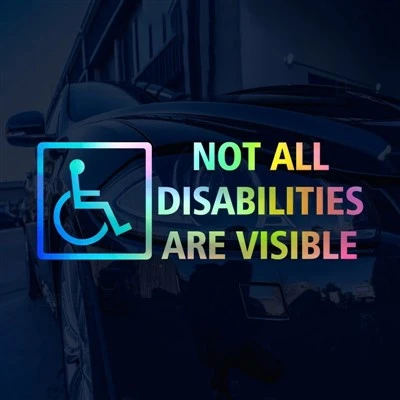 "Non tutte le disabilità sono visibili" decalcomania per auto