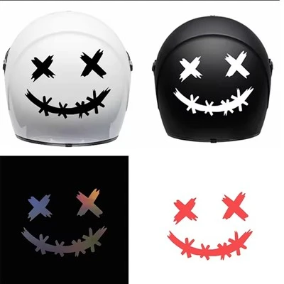 Decalcomania del volto sorridente del demone per il casco
