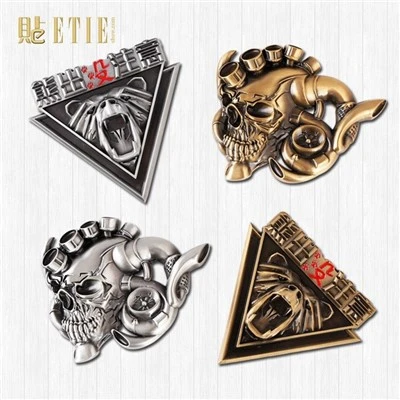 Emblema Turbo Skeleton ABS dorato argento
