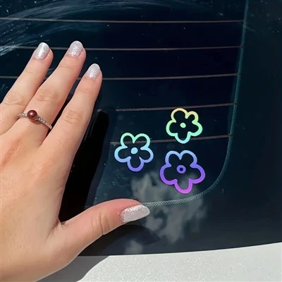 3pcs Floral Auto Interior Specchio decalcomanie adesivi per auto
