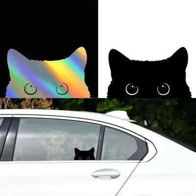 Adesivo simpatico gatto che sbircia per accessori auto
