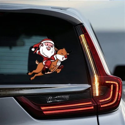Regalo di Natale Vetrofania per auto di Babbo Natale