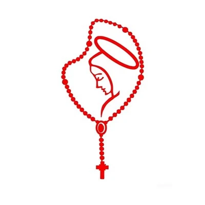 Decalcomanie rosario vergine mary fatima adesivo