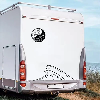 Adesivi adesivi notturni del mare di mare di montagna