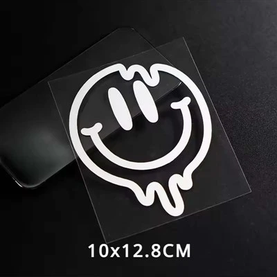 1pc Creative Smiling Smiling Face Adesivi per moto