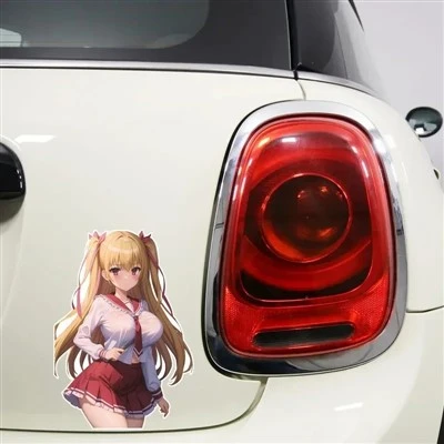 Adesivo per auto da ragazza per capelli gialli anime