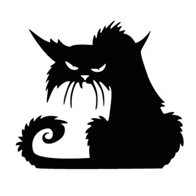Black/Silver Halloween Terror Cat Window Adesions