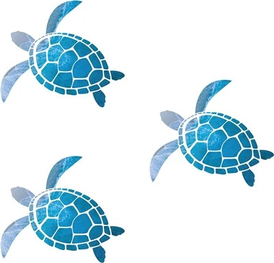Adesivo decalcomania tartaruga blu oceano