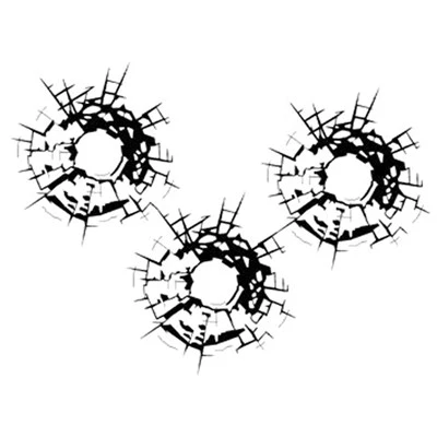 Bullet Hole Glass Art decalcomani di alta qualità
