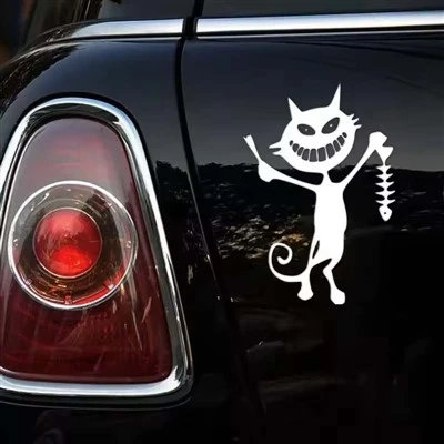 Decal di pesce e scheletro di gatti divertenti per auto