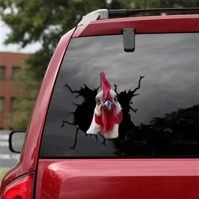 Adesivo per auto di pollo 3D cartone animato per auto