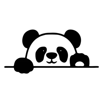 Divertenti adesivi per auto con panda che sbircia