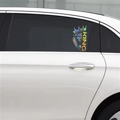 Adesivo in vinile con corona del re leone per auto