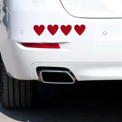 Adesivi per auto riflettenti a forma di cuore
