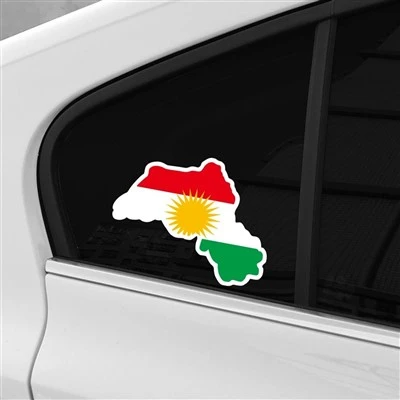 Adesivo della mappa dei curdi di Kurdistan per finestra dell'auto