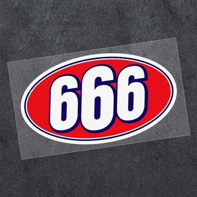 Numero 666 Adesivo per moto divertente