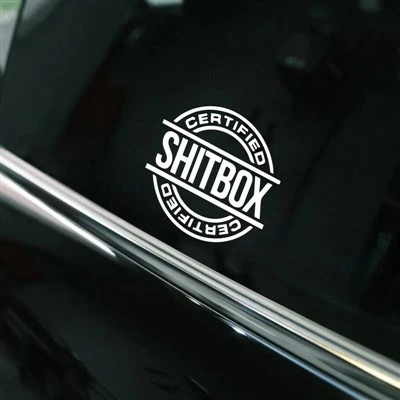 ShitBox certificata Adesivo per auto divertenti e creative