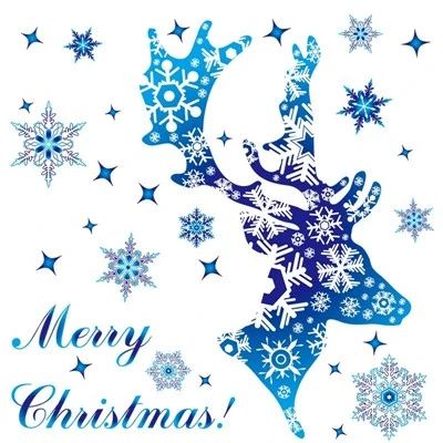 Snowflake Reindeer Babbo Natale adesivi natalizi