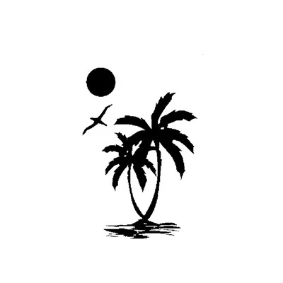 Sun Palm Tree Beach Auto Adesivo