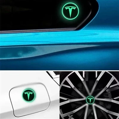 Tesla Cars Glow - in - The {- Dark Wheel Hub Sticker