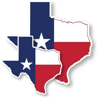 Adesivo in vinile adesivo con bandiera della mappa del Texas