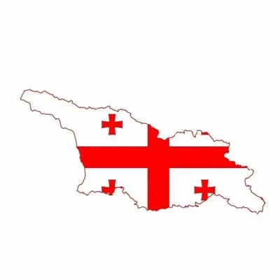 Decalcomania della mappa della bandiera della Repubblica della Georgia