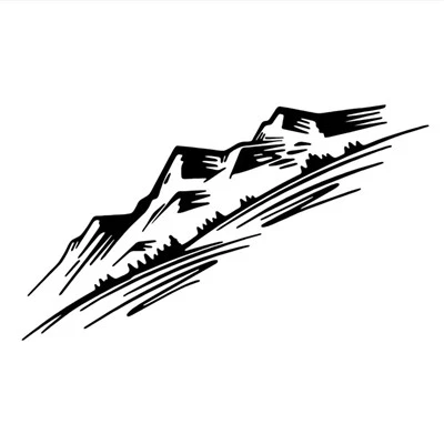 Decali delle montagne dell'albero per auto e camper