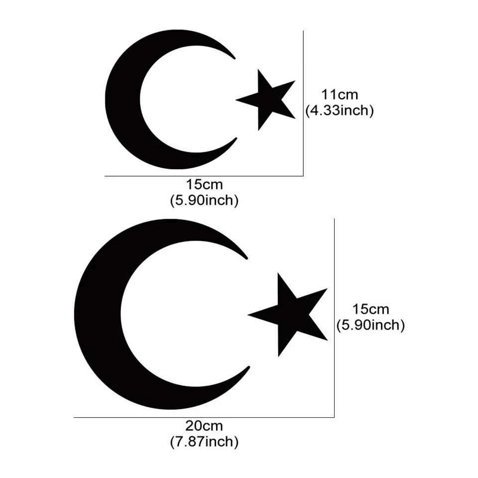 Turkish Flag Moon And Stars Car Sticker